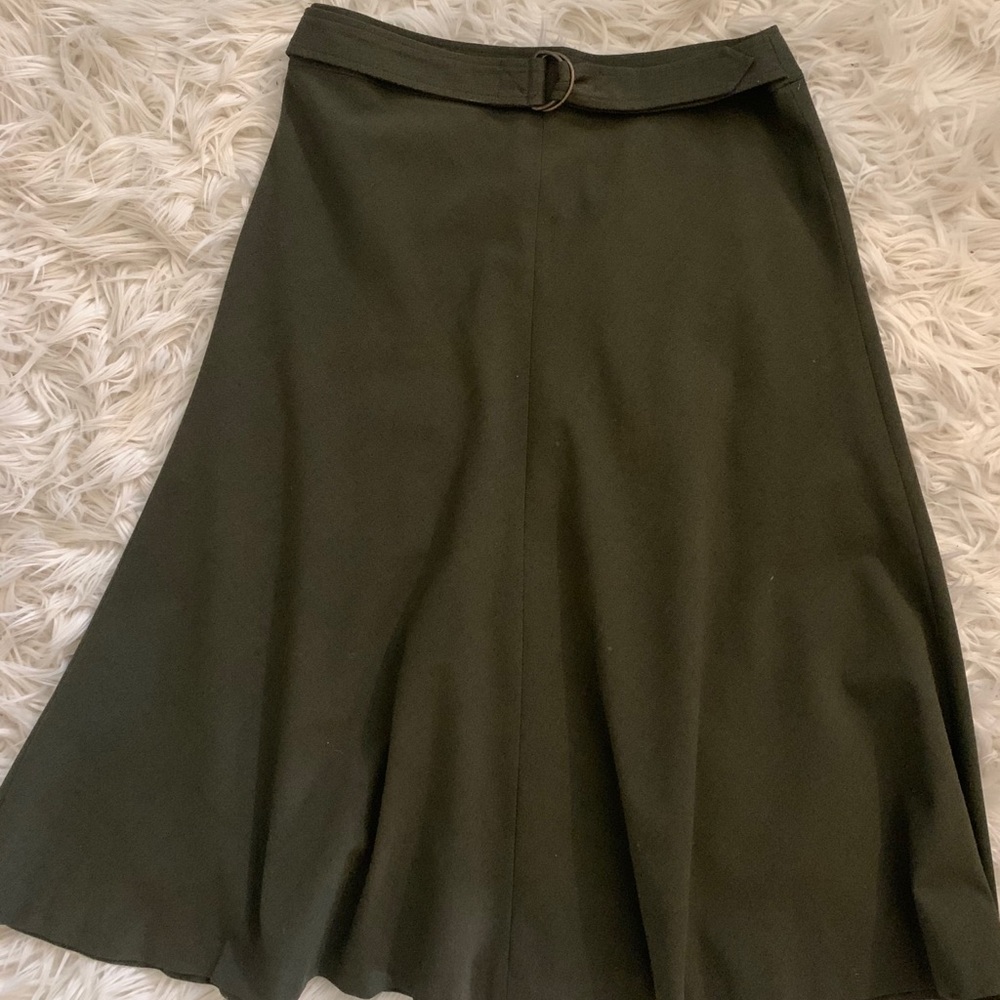 Green Long Skirt with Belt